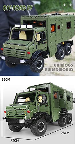 WANCHENG Technik Wohnmobil Modell für Unimog U5000, 6689 Teile Groß Technik Off-Road Auto, mit Fernbedienung und 9 Motors, Kompatibel mit Lego Technic