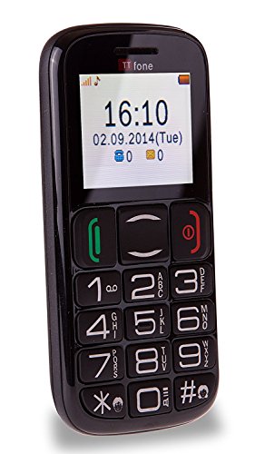 TTfone Mercury 2 (TT200) Pay As You Go - Prepay - Payg - Big Button Basic Senior Handy - Einfach - mit Dock (Vodafone PAYG), Schwarz