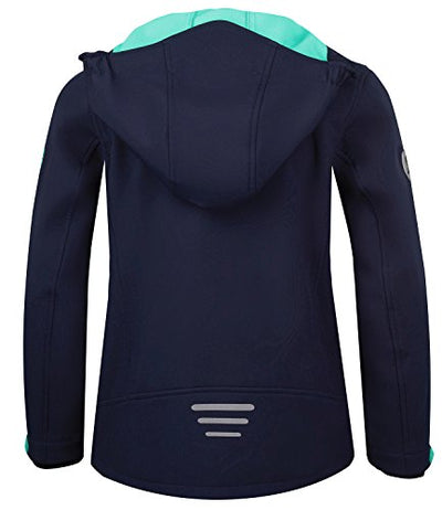 Trollkids Mädchen Softshell Jacke Trollfjord, Marineblau/Mint, Größe 152