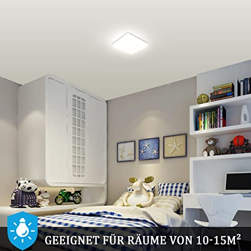 Deckenlampe LED Deckenleuchte 24W, SUNZOS 4000K 2950LM Deckenlampe Led Panel für Schlafzimmer, Küchenlampe, Flur, Balkon, Neutralweiß, Natürliches Licht Deckenleuchte Led / 18 x 4 cm