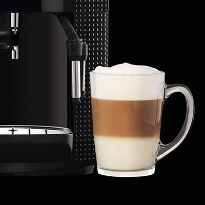 Krups EA8150 Kaffeevollautomat Essential Espresso | 1450 Watt | 1,7 Liter Wassertank | 15 bar | LCD-Display | 3 Temperaturstufen + 3 Mahlgrade | Schwarz