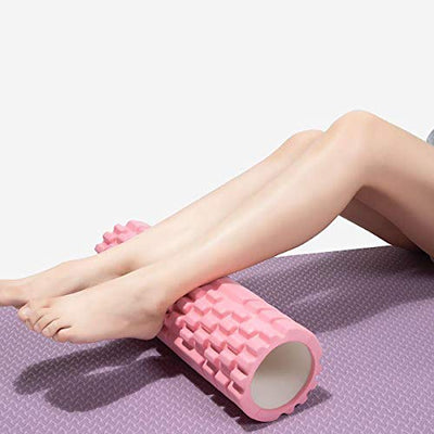 gexuamz Pilates Rolle Inkl Yoga Säule - Rosa Faszienrolle Sport Schaumstoff Rolle Multifunktionale Schaumstoffrolle eignet Sich ideal für Muskelkräftigung, Fitness und Massage der Faszien.