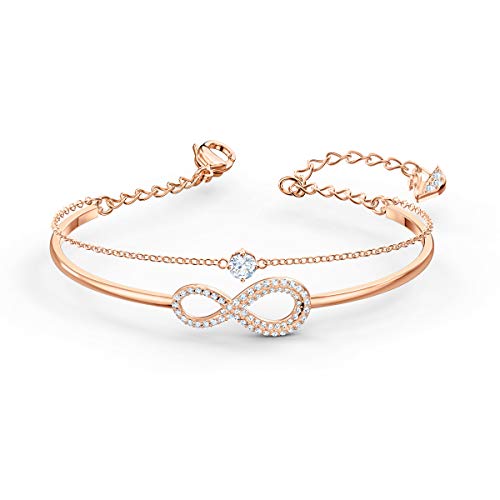 Swarovski Infinity Armreif, Unendlichkeit, Weiss, Roségold-Legierungsschicht