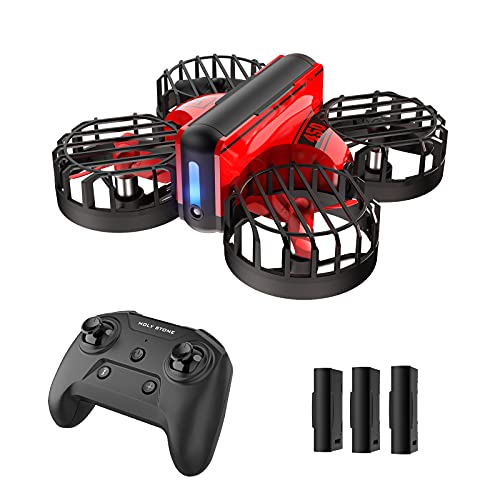 Holy Stone HS450 Mini Drohne für Kinder mit 3 Akkus lange Flugzeit, RC Quadrocopter mit Gestensteuerung, Höhenhaltemodus, One Key Start, 360° Rollen, Kopflos Modus Mini Drone für Anfänger Mädchen Rot