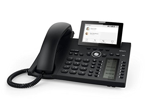 Snom D385 IP Telefon, SIP Tischtelefon Farbe + SmartScreen, 12 SIP-Identitäten, Sensorhakenschalter, Bluetooth, USB, 48 selbstbeschriftende Schlüssel (12 physische), Schwarz, 00004340