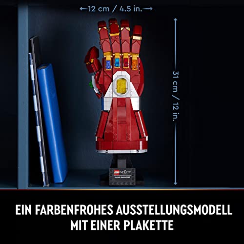 LEGO 76223 Marvel Iron Mans Nano Handschuh, Baubares Iron Man-Modell mit Infinity-Steinen, Filmset „Avengers: Endgame“, Sammlerstück für Erwachsene