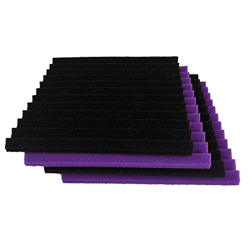 Wandpaneele aus Akustikschaumstoffkeilen, 2,5 x 30,5 x 30,5 cm (1 x 12 x 12 Zoll), 48 Stück, Schallabsorption für Studios 1" x 12" x 12" Violett / Schwarz