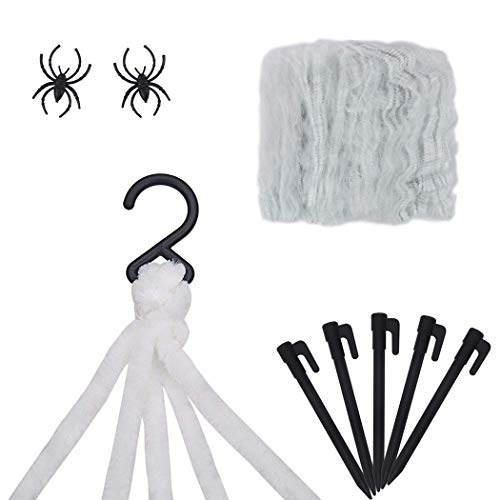 ZOYLINK Halloween Spinnennetz Spinngewebe Dekoration Set Halloween Party Gartendekoration (5 * 4.8 m)