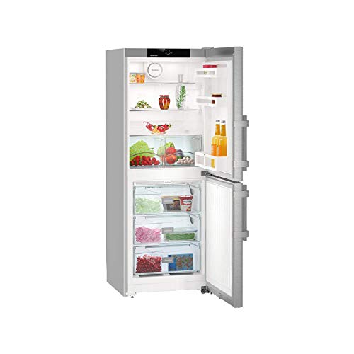 Liebherr Freistehender Kühlschrank/Gefrierschrank, 50/50 geteilt, frostfrei, 60 cm breit, Edelstahl