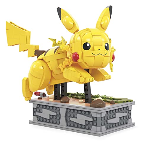 Mega Construx HGC23 - Pokémon Motion Pikachu, bewegliches Bauset, Sammler-Figur mit 1095 Teilen, Konstruktions-Spielzeug für Erwachsene und Kinder ab 12 Jahren