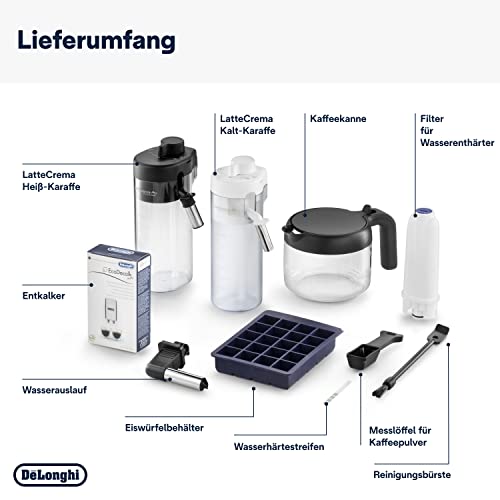 De'Longhi Eletta Explore Perfetto ECAM452.57.G Kaffeevollautomat mit LatteCrema Milchsystem, heiße und erfrischende Getränke auf Knopfdruck, 3,5 Zoll TFT Touchscreen Farbdisplay,Kaffeekanne inklusive