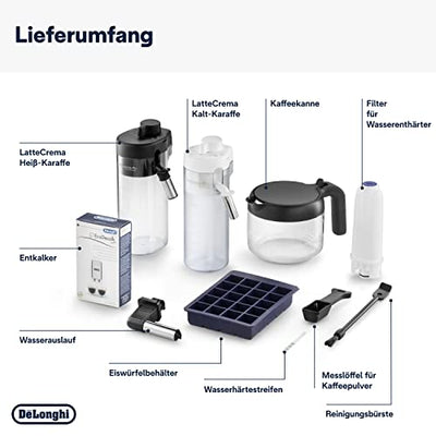 De'Longhi Eletta Explore Perfetto ECAM452.57.G Kaffeevollautomat mit LatteCrema Milchsystem, heiße und erfrischende Getränke auf Knopfdruck, 3,5 Zoll TFT Touchscreen Farbdisplay,Kaffeekanne inklusive