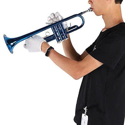 Blasinstrument, professionelle Trompete, abnehmbarer Hornmund Schönes Aussehen für Weihnachtsgeschenke Instrumentenliebhaber(blue)