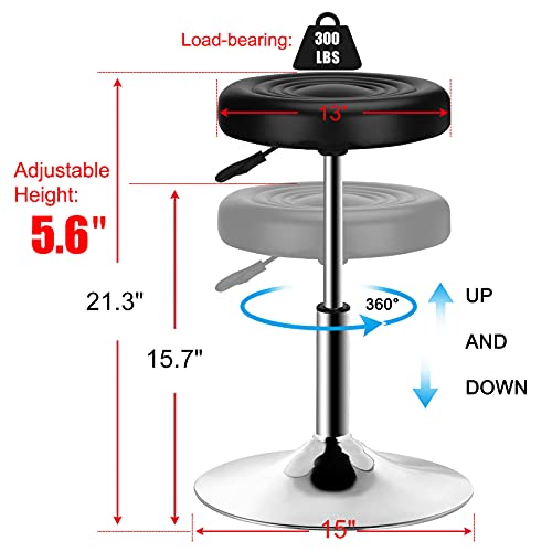 QiCheng&LYS Bürohocker Sitzhöhenverstellung 40-53 cm,Arbeitshocker, Ergonomischer Sitzhocker,für Büroarbeit Theke Küche und Zuhause (Black)