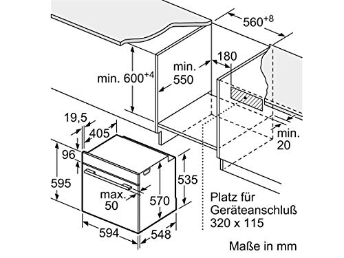 Bosch HRG5785S6 Serie 6 Smarter Einbau-Backofen mit Dampfunterstützung, 60 x 60 cm, Made in Germany, Pyrolyse Selbstreinigung, AutoPilot 30 30 Automatikprogramme, Dampstoß-Funktion für perfekte Kruste