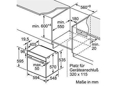 Bosch HRG5785S6 Serie 6 Smarter Einbau-Backofen mit Dampfunterstützung, 60 x 60 cm, Made in Germany, Pyrolyse Selbstreinigung, AutoPilot 30 30 Automatikprogramme, Dampstoß-Funktion für perfekte Kruste