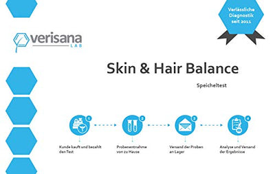 Hormon Test Cortisol, Östradiol, Testosteron, Progesteron, DHEA | Labortest bei Haarausfall und unreiner Haut | Skin & Hair Balance Plus | Verisana