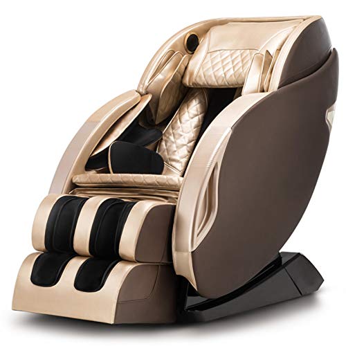 SL Track Zero Gravity Massage Stuhl, Luxus Elektrischer Körpermassagegerät Ganzkörperfuß Shiatsu Massagestuhl Mit Wärme- Und Auto-Body-Scan-Funktion,Braun