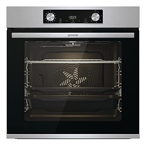 Gorenje BOS 6737 E13X Einbau-Backofen / 77 Liter/Heißluft/ExtraSteam/GentleClose & Open/EcoClean/Air Fry/PizzaMode/PerfectGrill/Teleskopauszüge/Inox-Look, Grau