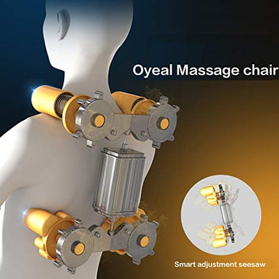 Lzour S Track Null Gravity Massage Stuhl, Ganzkörper Elektrischer Shiatsu-Massagestuhl mit Bluetooth-Heizung und Fußwalze für Zuhause und Büro,B