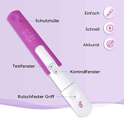 Femometer Schwangerschaftstest Frühtest 3er Pack mit HCG Teststreifen 12.5miu/ml, über 99% Genauigkeit, 2 Groß Wasserdicht Ergebnisfenster