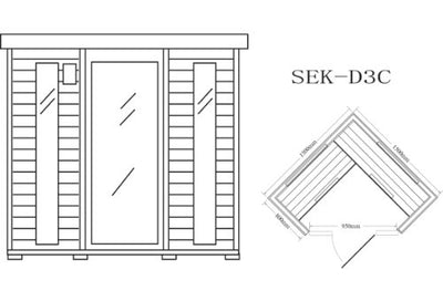 Trade-Line-Partner Infrarotkabine/Wärmekabine/Sauna - ECK ! für 4 Personen SONDERAKTION