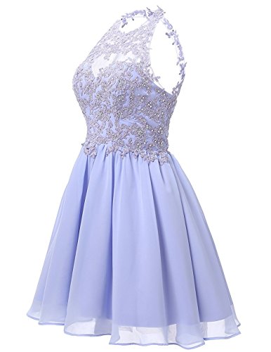 Dresses Onlie® Frauen Kurzes Kleid Chiffon Spitze Neckholder Ballkleid Heimkehr Kleider Prom Kleid Partykleid Abendkleid