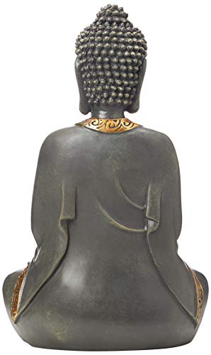 zen' Light Große Statue Buddha Vermittlung, Kunstharz, Bonze, 15 x 24 x 37.5 cm