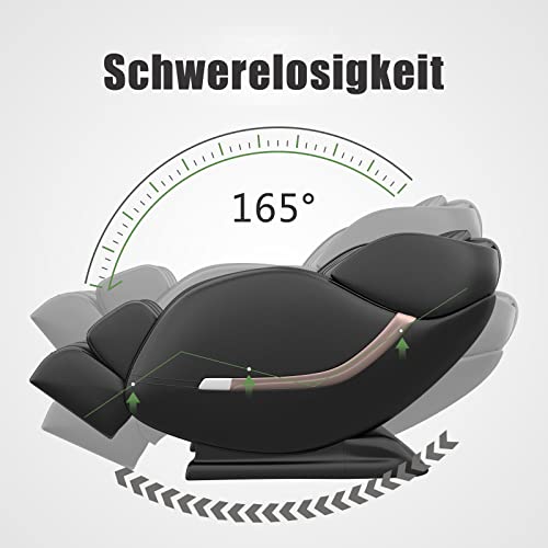 Real Relax Massagesessel, SL Track Schwerelosigkeit Massagesessel Ganzkörpermassage mit Wärmefunktion Bluetooth, PS3000 Schwarz