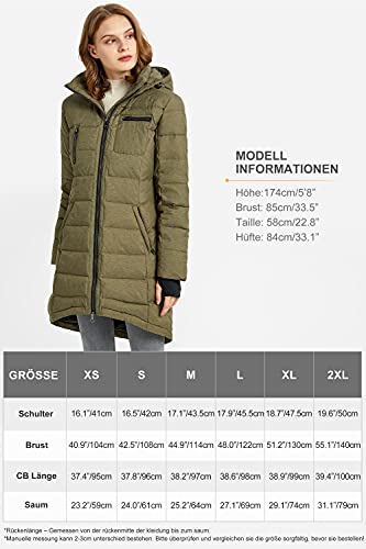 Orolay Damen Daunenmantel Winterjacke Langarm, Weinrot, S