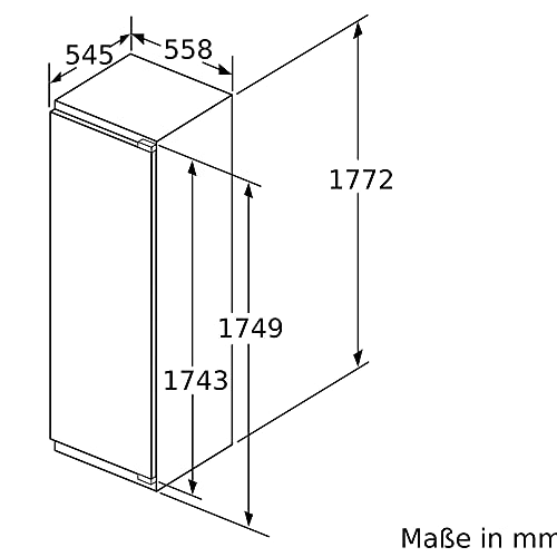 Bosch KIF81PFE0 Serie 8 Einbau-Kühlschrank, 177,5 x 56 cm Nische, 289 L, Flachscharnier, Made in Germany, VitaFresh pro 3x längere Frische, LED-Beleuchtung gleichmäßige Ausleuchtung