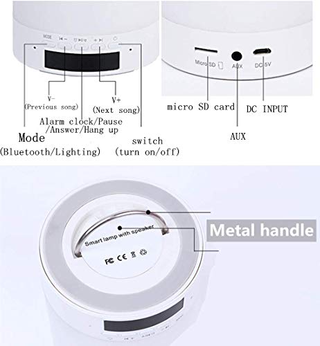 Benutzerdefiniertes Foto Nachttischlampe Stimmungslicht mit Bluetooth Lautsprecher, USB Wiederaufladbar Smart Touch Control Nachtlicht Musik Spielen Tischlampe für Schlafzimmer (Volle Farbe)