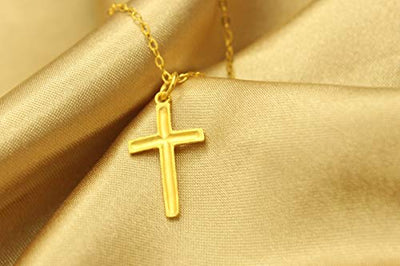 ANAZOZ Halskette Damen 18 Karat Gelbgold Jesus Kreuz Halsketten mit Anhänger Schmuck für Frauen Gold