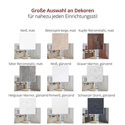 Nordholm SplashBoard Wandpaneele für Bad & Wohnräume | 260x100x1 cm Duschrückwand | Wandverkleidung aus PVC & zuschneidbar | Kunststoffplatte in Steinoptik | Perlweiß, glänzend