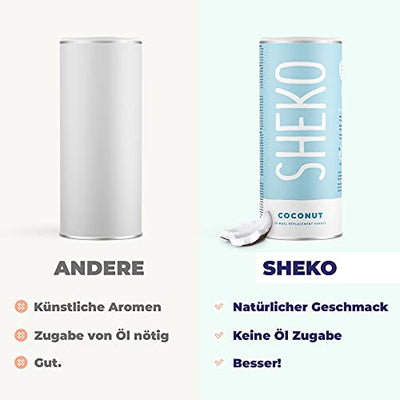 SHEKO Coconut Mahlzeitersatz Shake mit Shaker | 25 cremige Kokos Shakes | Nur 200kcal, Glutenfrei & Natürlich lecker | Diät Shakes zum Abnehmen