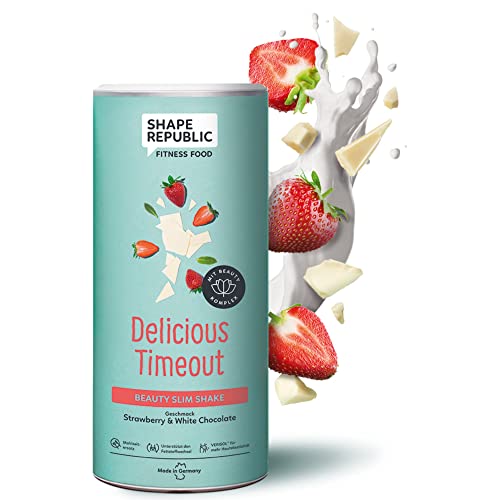 Shape Republic Slim Shake Strawberry & White Chocolate (420g) | Gewichtsmanagement Shake für Frauen | proteinreicher Diät Shake zum Abnehmen | vollwertiger Mahlzeitenersatz mit 23 Vitaminen