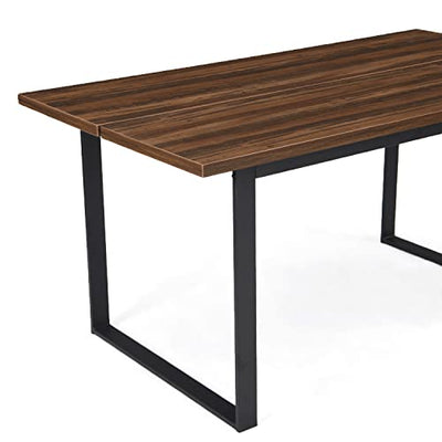 B&D home Esstisch Holz Industrial, Tischplatte 160x90 cm Akazie Optik, Kufengestell schwarz, Tisch Esszimmermöbel, Küchentisch, Holztisch, Esszimmertisch, für Esszimmer, Küche