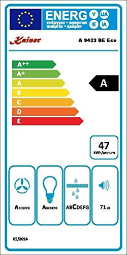 Kaiser 9423 Be Retro Dunstabzugshaube zur Wandmontage, 90 cm, Luxus-Hersteller Kaiser, 3 Geschwindigkeitsstufen, 910 m³/h, LED-Beleuchtung, Dunstabzugshaube, Timer, Abzugshaube