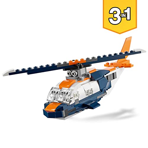 LEGO 31126 Creator 3-in-1 Überschalljet, Flugzeug Hubschrauber und Boot, 3 Modelle zum Bauen, Spielzeug ab 7 Jahre