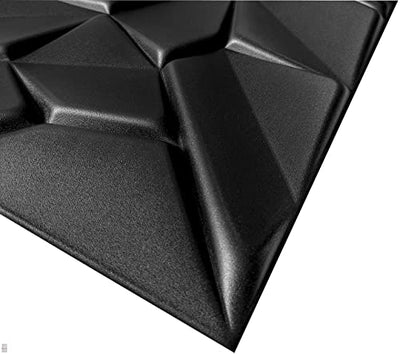 3D Wandpaneele Dekoren Wandverkleidung Deckenpaneele Platten Paneele Wanddeko Wandtattoos POLYSTYROL MATERIAL STYROPOR ARTIG 3D 6m²-24PCS Merkur Black 3mm Stärke