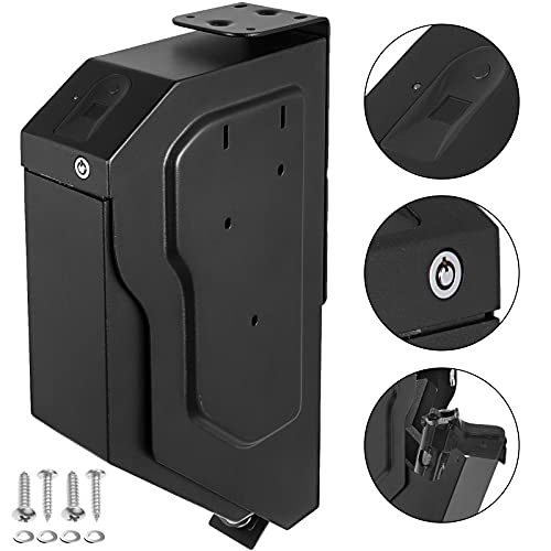 BananaB Stahl Security Gun Box mit Fingerabdruck und Schlüssel tragbare Gun Box Safe 4 X AA-Batterie Waffen Tresor für Hause Sicherheit