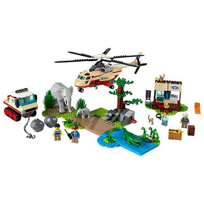 LEGO 60302 City Wildlife Tierrettungseinsatz Tierarzt Spielzeug für Jungen und Mädchen ab 6 Jahren mit Hubschrauber