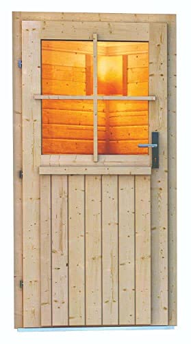 FinnTherm Saunahaus Relax O aus Holz Gartensauna mit 38 mm Wandstärke Sauna Außensauna Pultdach