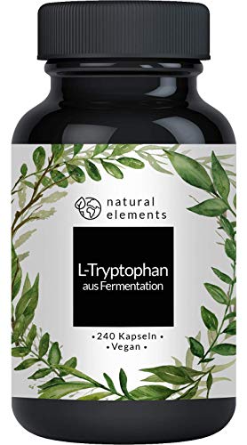 L-Tryptophan 500mg - 240 vegane Kapseln - Aus pflanzlicher Fermentation - Laborgeprüft, ohne unerwünschte Zusätze, hochdosiert, vegan