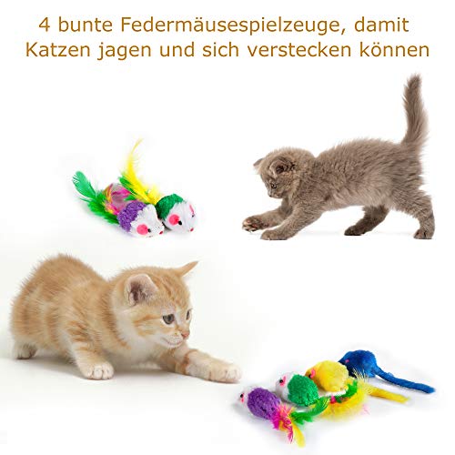 AILUKI 31 Stück Katzenspielzeug Set mit Katzentunnel Jingle Bell Katzen Spielzeug Variety Pack für Kitty