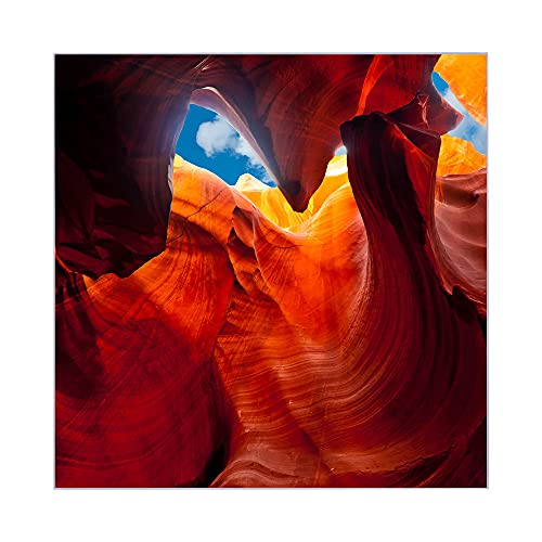 banjado® Großer Schlüsselkasten aus Glas - Schlüsselbox 30x30cm mit 50 Haken - Motiv Antelope Canyon 4 - Schlüsselschrank für Schlüsselaufbewahrung mit beschreibbarer Glastür als Magnettafel nutzbar