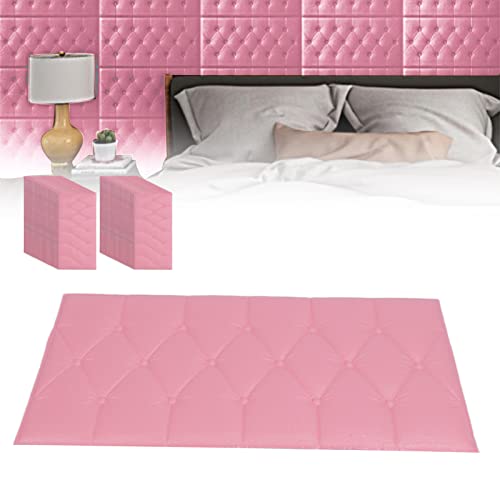 130 Blatt Moderne Wandverkleidung Selbstklebend, Wandpaneele, Dreidimensionale Wandplatten, Schaum für Schönheitssalon Home Decoration Selbstklebende Tapete 11 inx24 in(Rosa)