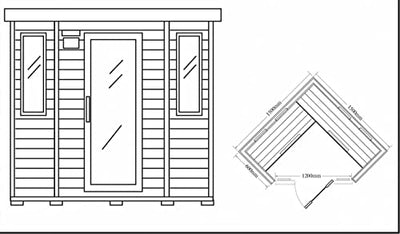 DEKO VERTRIEB BAYERN XXL Luxus LED Infrarotsauna 150x150x190cm Infrarotkabine Wärmekabine Infrarot Sauna + Bluetooth-fähiges Soundsystem Modell 2022 8 hochwertige Premium Keramikstrahler