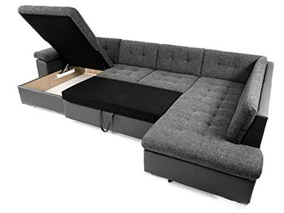 Eckcouch Ecksofa Niko Bis! Design Sofa Couch! mit Schlaffunktion und Bettkasten! U-Sofa Große Farbauswahl! Wohnlandschaft vom Hersteller (Ecksofa Links, Soft 020 + Majorka 03)