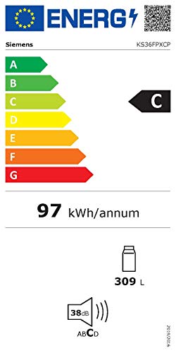 Siemens KS36FPXCP iQ700 Freihstehende Kühlschrank / C / 97 kWh/Jahr / 309 l / hyperFresh-Premium 0° / noFrost / freshSense / LED Beleuchtung